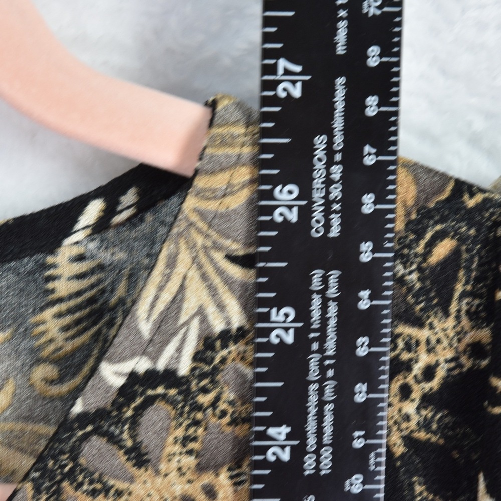 Easywear by Chico's Top Women M Chicos 1 Black Mixed Print V-Neck 3/4 - Picture 6 of 7